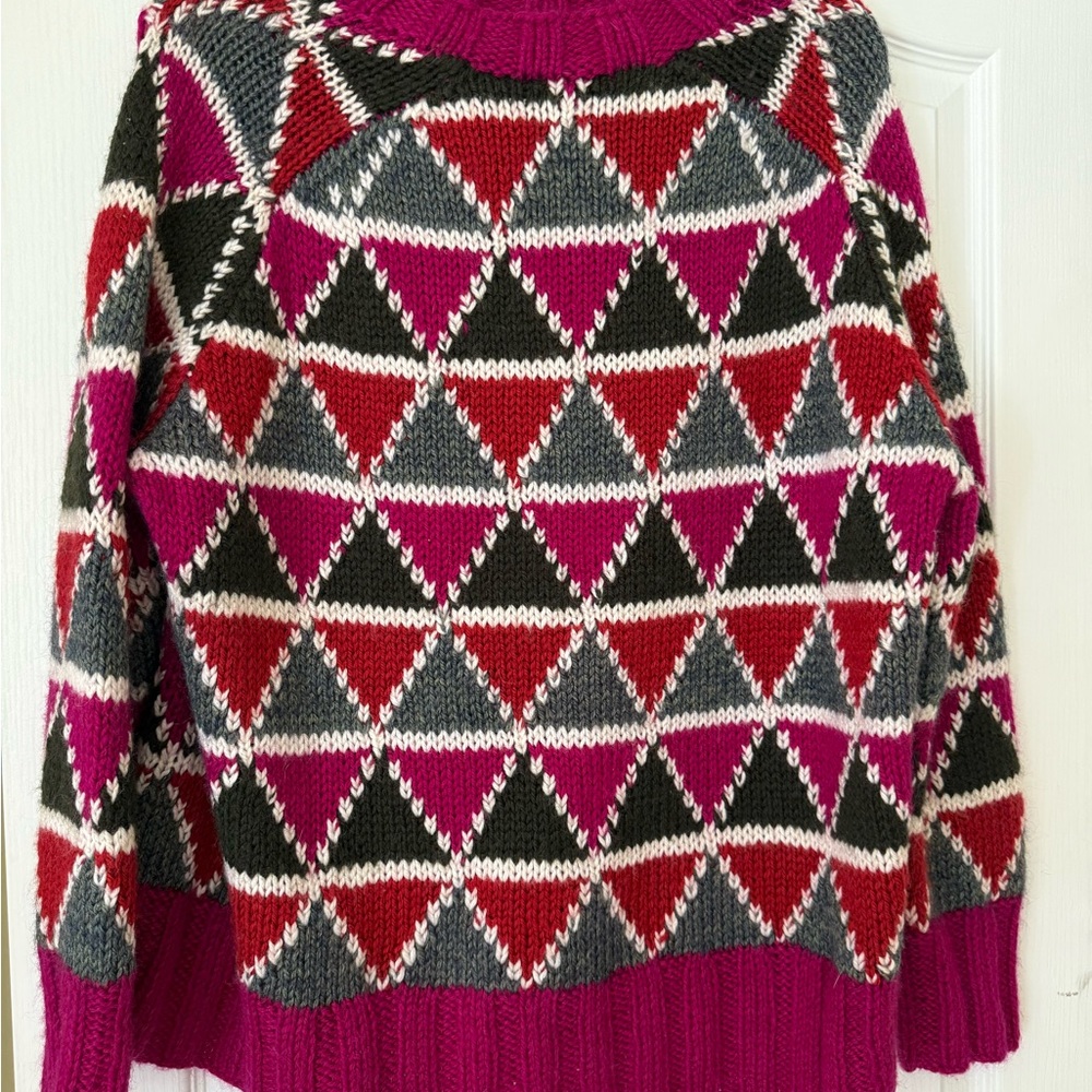 Vibrant Geometric Knit Sweater
